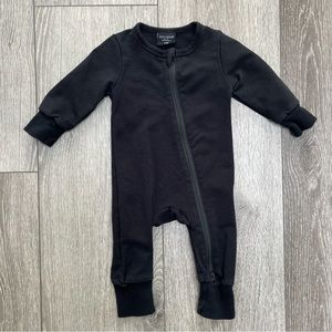 LITTLE BIPSY 2 WAY ZIP ROMPER BLACK 3-6MO